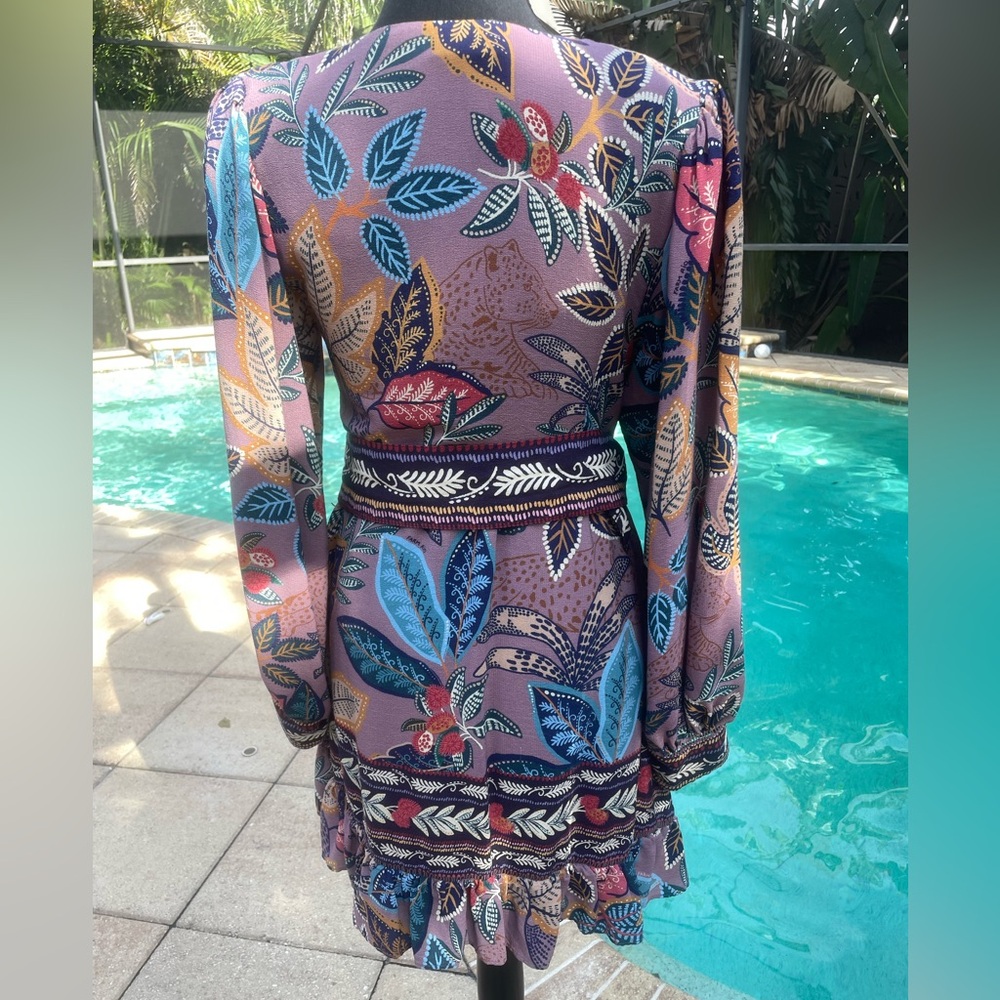 Farm Rio Lavender Wild Nights Long Sleeve Dress - Picture 3 of 11